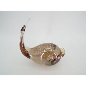 Murano Art Glass Fish Whale Gold Aventurine Paperweight Figurine Italy